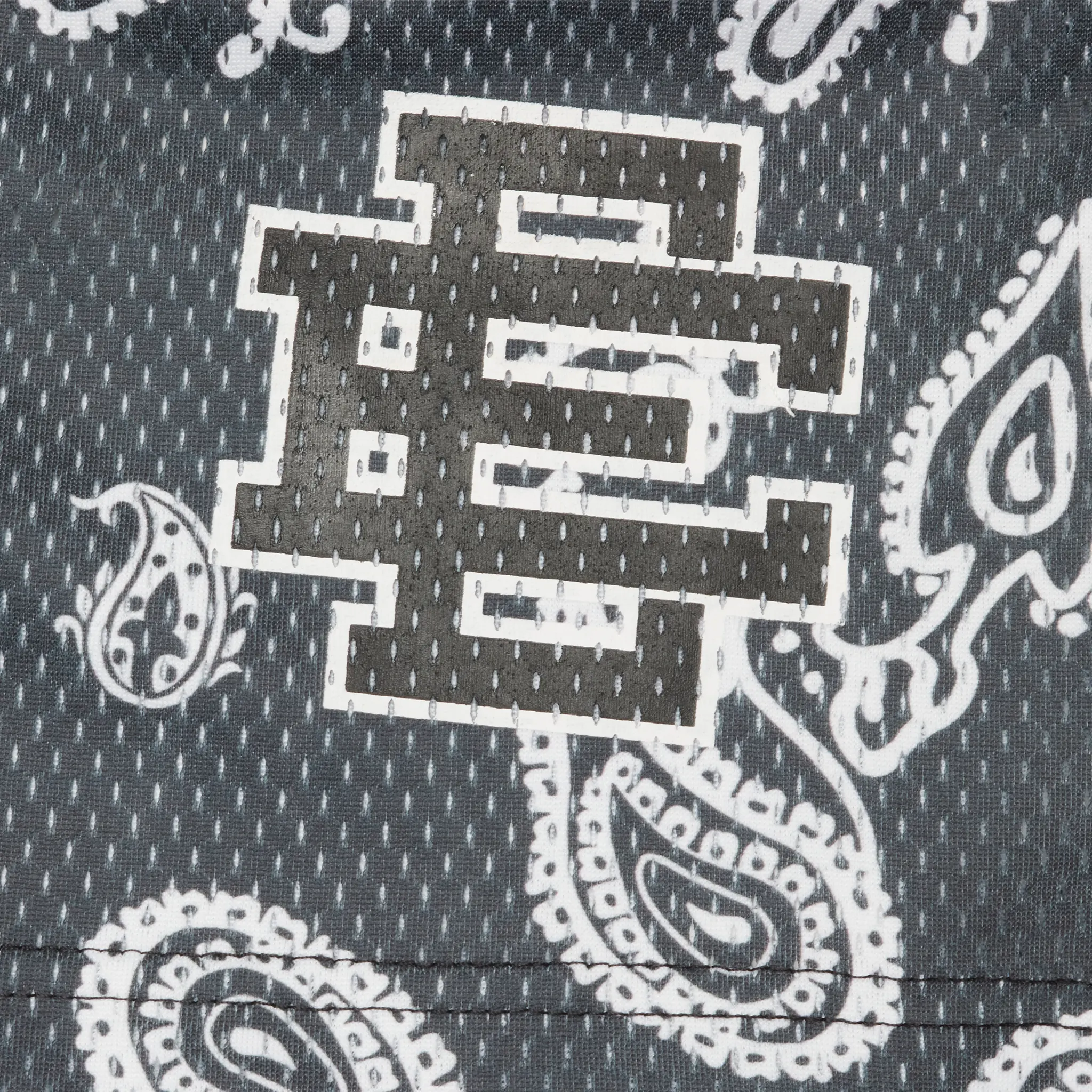 Detailed View of Eric Emanuel EE Basic Black Paisley Bandana Shorts